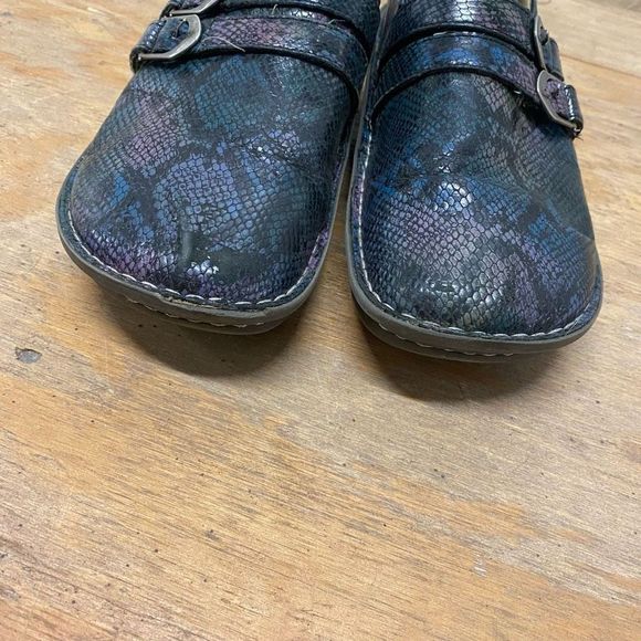 Alegria Rainbow Clog Shoes Leather Snakeskin Multicolor Loafer Sz EU 40 / US 9 - Picture 8 of 11